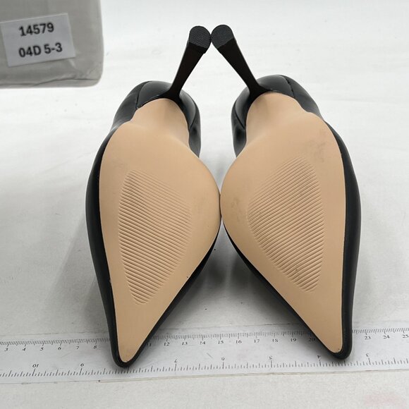 Milooey shoes Black Pointed Toe Slip On Pump Sexy V Cut Heels Prom Dress Shoes - Picture 7 of 8